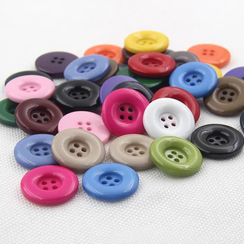 15mm-38mm Colorful Round Resin Sewing Button 4 Hole Button for Coat, front view