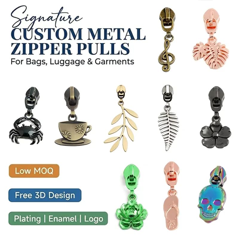 Detachable Metal Charm Zipper Puller Zipper Head Zipper Slider Locking Pull Tab, front view