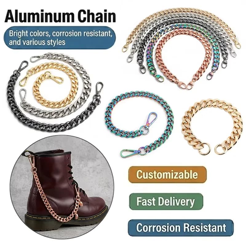 Light Weight Aluminum Chains for Handbag Jewelry DIY Projects and Fashion, front view