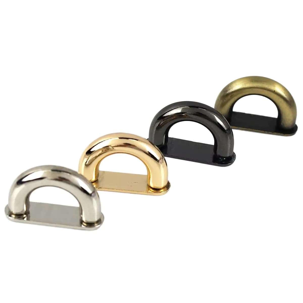 Rainbow Gold Rectangle Strap Arch Bridge Buckle Chain Screw Lobster Connectors, front view
