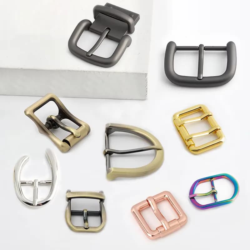 Custom Metal Bar Roller Con Pin Buckle for Bags- 10mm/14mm/15mm/19mm/25mm/32mm, front view