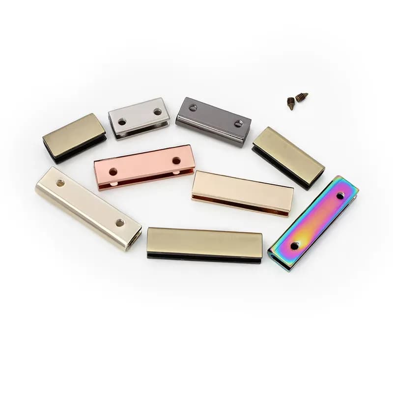Rectangular Strap End Clasp 20/25/34/38mm - 8 Colors Metal End Clips for Bag, front view