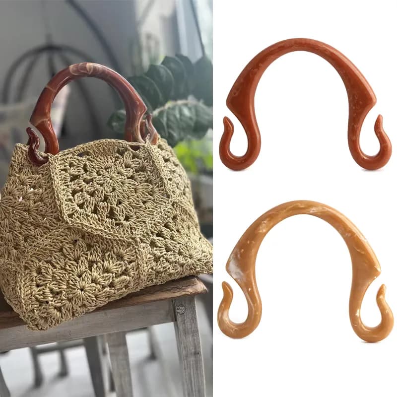 U-Shaped Acrylic Resin Hook Bag Handle,horn U-shaped Handbag Handle Replacement, front view