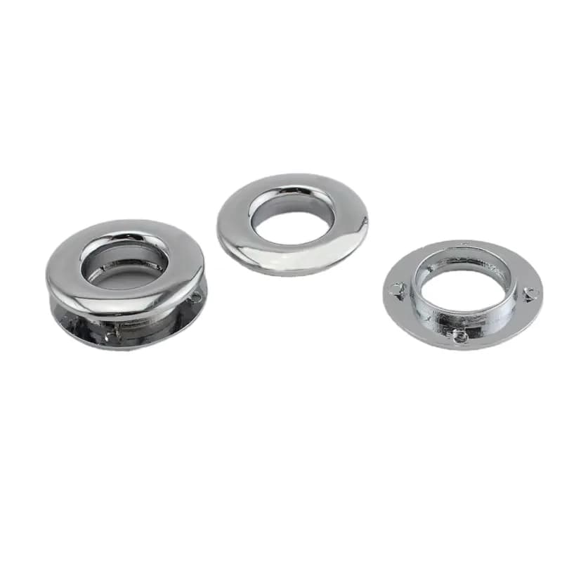 Custom Heavy Duty Metal 12mm Double Oval Zinc Alloy Chrome Rings Top Screw, front view
