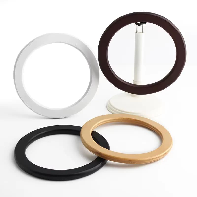 Portable 13.5cm Wooden Bag Handles Round Top Purse Handles for DIY Handbag, front view