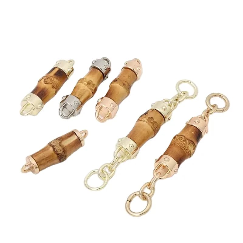 Bamboo Fringe Charm Connector - 8 Styles Bag Hanger Pendant for Purse Shoes, front view