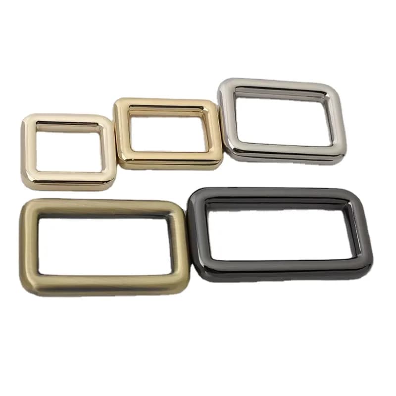 16/20/26/32/38mm Metal Square Buckle - Welded Rectangular Adjuster for Bag, front view