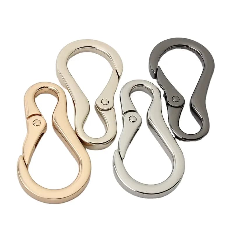 Alloy Metal Gold Color Durable Carabiner Swivel Trigger Spring Lobster Clasp, front view