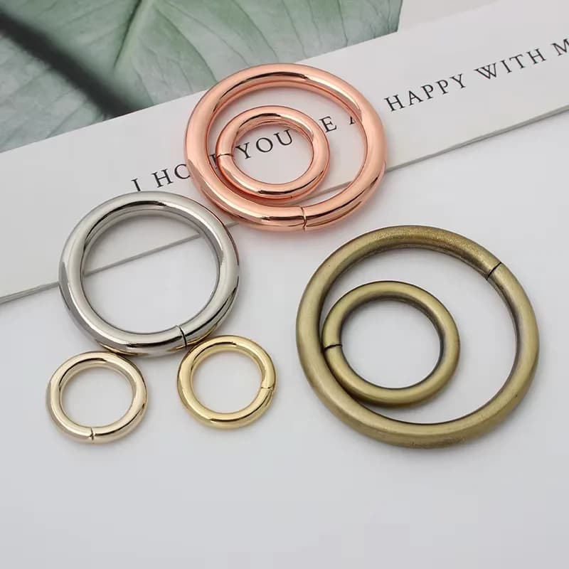 Metal Round O-Rings for Handbags-Custom Logo Durable Bag Accessories, front view