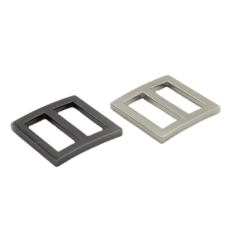 Fashion Round Strong Hardware Metal Adjustable Strap Tri Glide Webbing Slider, front view