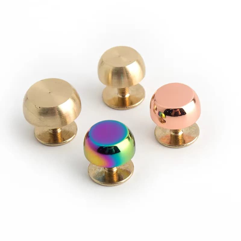 11/13mm Solid Copper/Rose Gold Handbag Screw Bottom Decorative Studs Hardware, front view