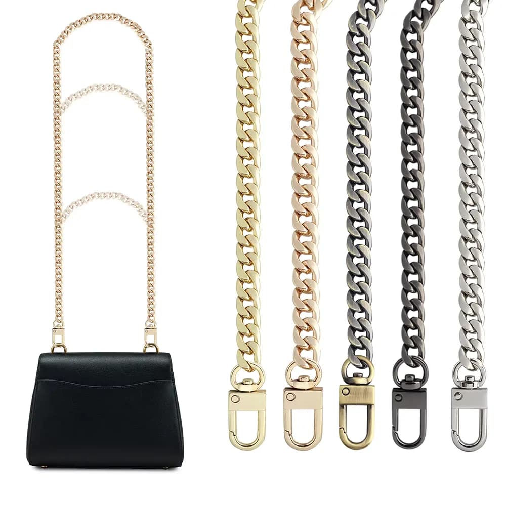 2.5*9mm DIY Iron Flat Chain Strap Handbag NK Thick Chains Accessories Purse, front view