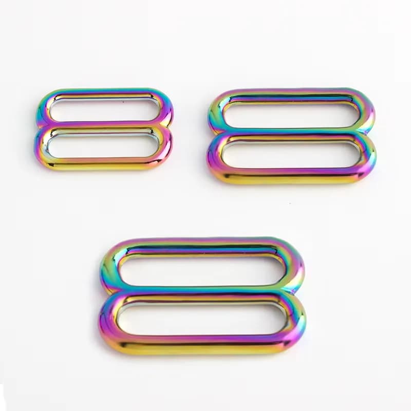 Novlo World 25mm/31mm/38mm Rainbow Eco-friendly Low Metal Buckle Accessories, front view