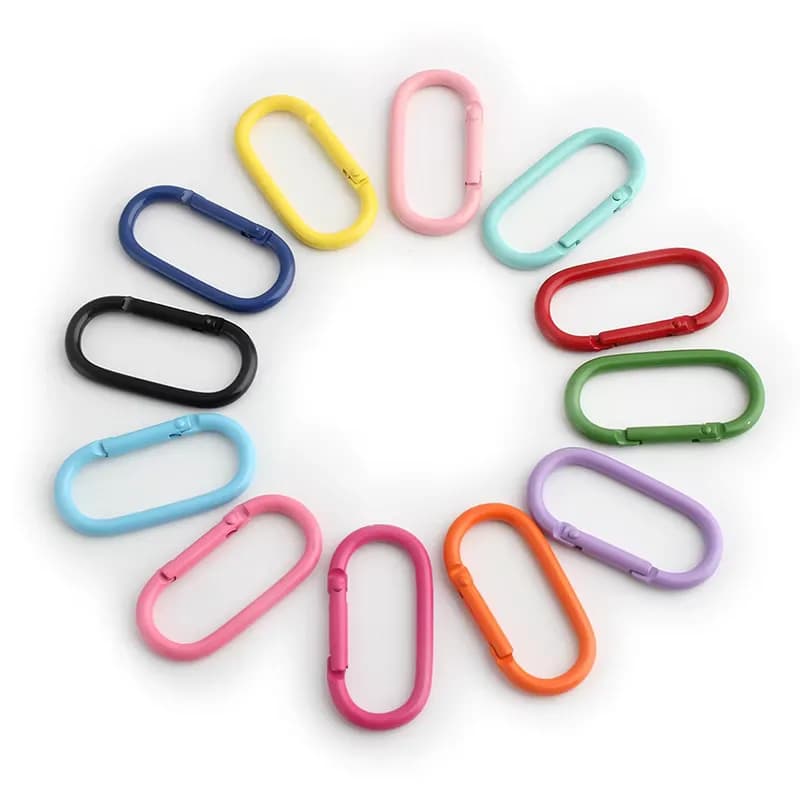 New 50mm Mountaineering Buckle Spring Buckle Key Chain Pendant Hook Oval Open, front view