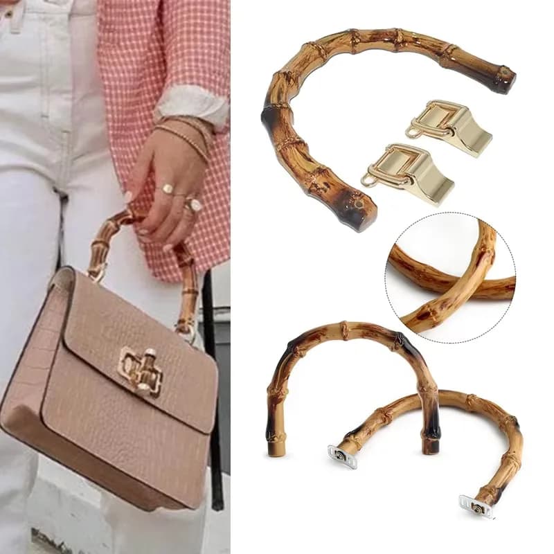 Customizable Strong Tote Tray Resin Plastic Bamboo U Handles Ring Handle Buckles, front view