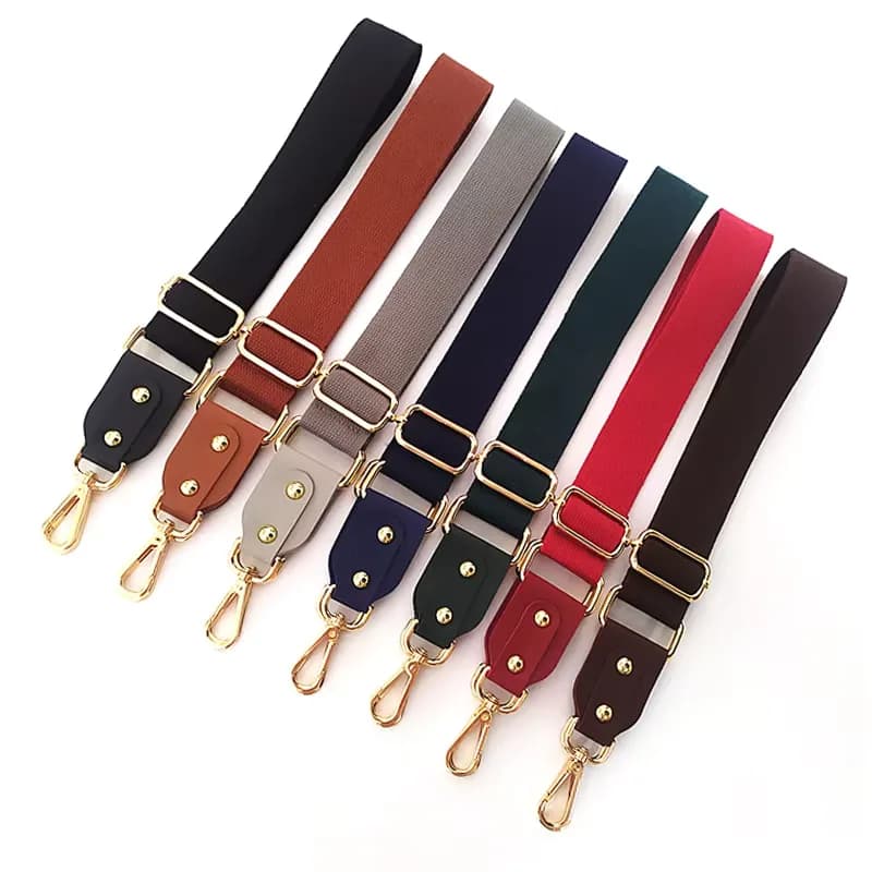 2023 38mm Vegan Long Gold Leather Fabric Luggage Shoulder Wallet Chain, front view
