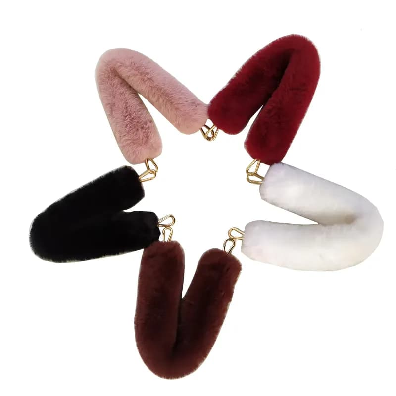 Accessories Short Custom Resin Decorative Bag Wallet Faux Fur Charm Strap Bag, front view