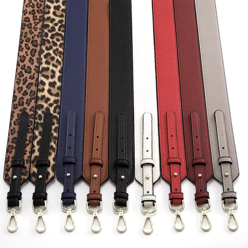 38mm Wide Women Gold Red Leopard Sling Bag Adjustable Coin Canvas Purse Webbing, front view