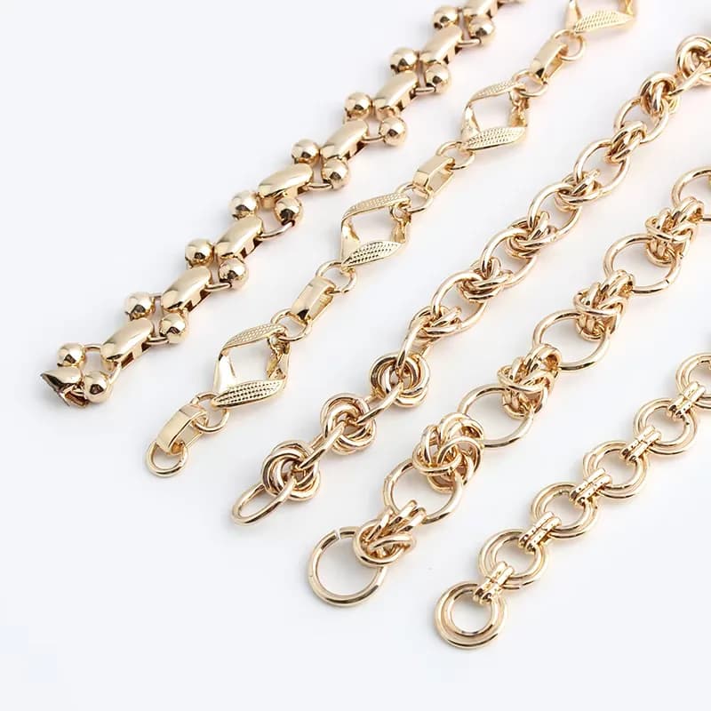 New Purse Metal 100cm Crossbody Gold Thick Chunky Girls Shoulder Chain Strap, front view