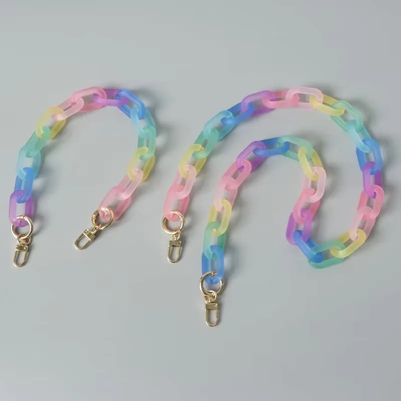 New Custom Small Rainbow Eco-friendly Adjustable Safety Safe Detachable Plastic, front view