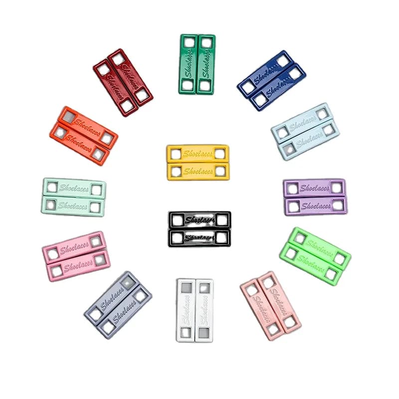 Elegant Electroplated Color Accent: Round Shoelace Buckle & Tag for Sports, front view