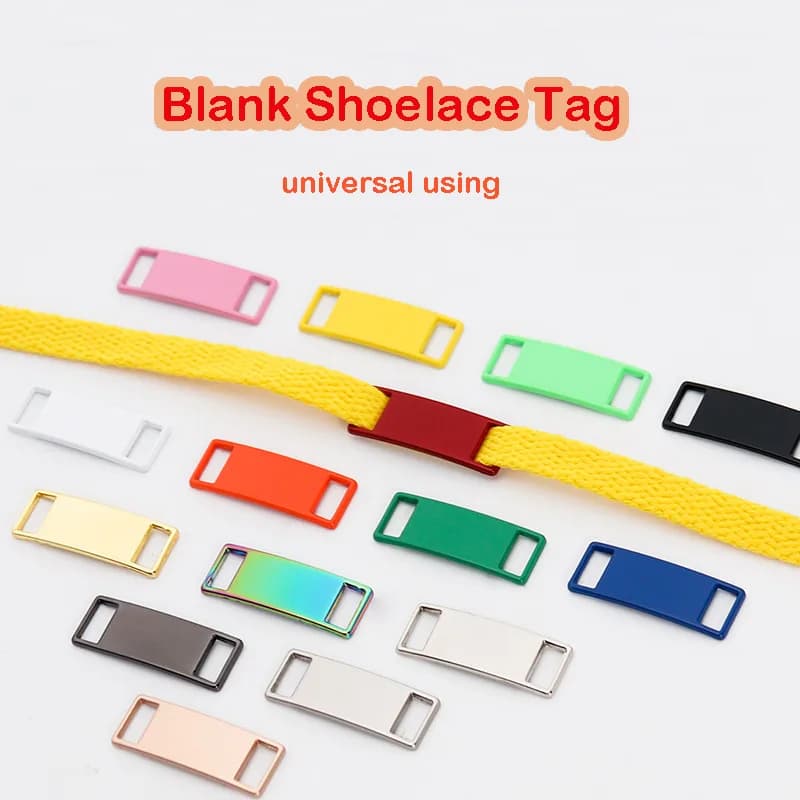 Zinc Alloy Blank Customize Logo Metal Dubraes Best Sale Professional Shoelace, front view