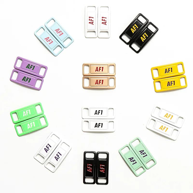 30*10MM Double-Color Shoelace Charm Tag: Customize Your Sneaker Shoe Lace With, front view