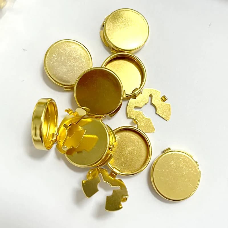DIY Galvanized Cooper Tortoise Buckle 15mm 17.5mm 20mm Gold Silver Button, front view