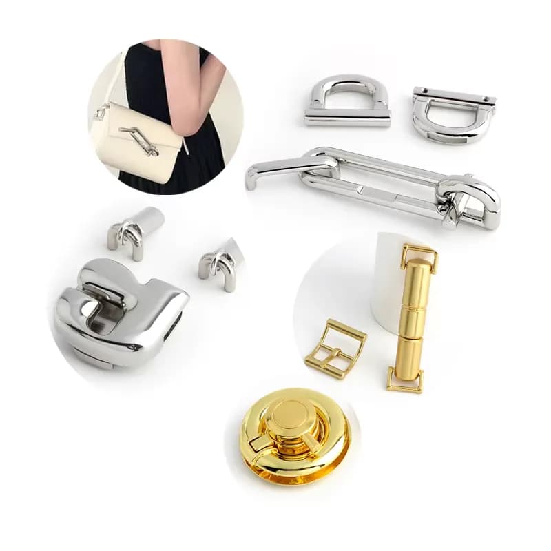 2023 STOCK Metal K Gold Silver Purse Snap Lock Handbag Hardware Clasp Decor Push, front view