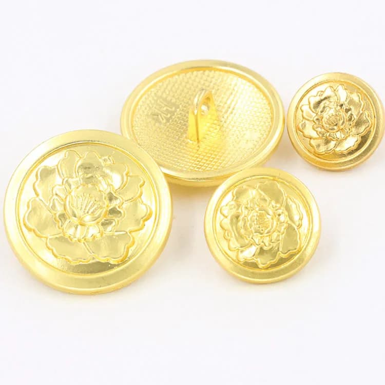 Shirts Helmet Buttons Hand Press Gold Brass Plastic Sew on Clip Snap Button, front view