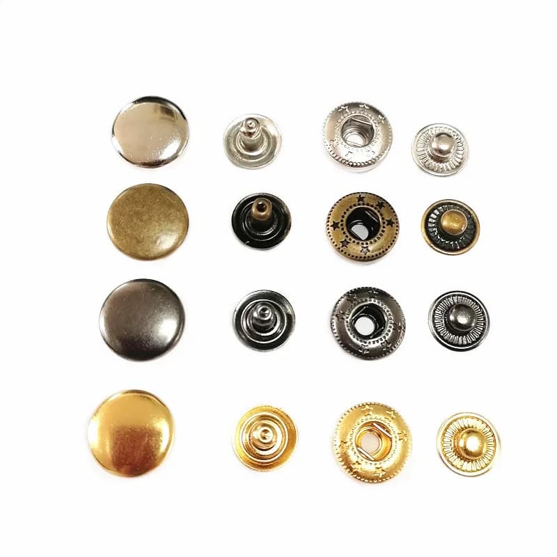 Non Woven Shopping Bag Buttons Curtain Long Metal Copper Gold Snap Button for, front view