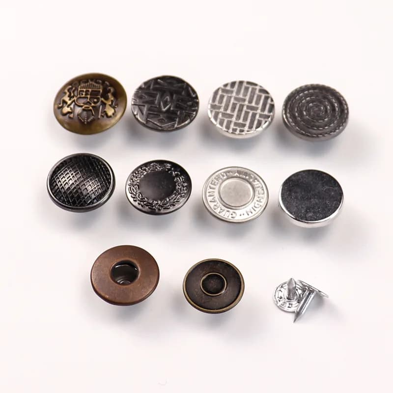 Pin Pant Button Sterling Silver Customizable Jeans Button for Jeans, front view