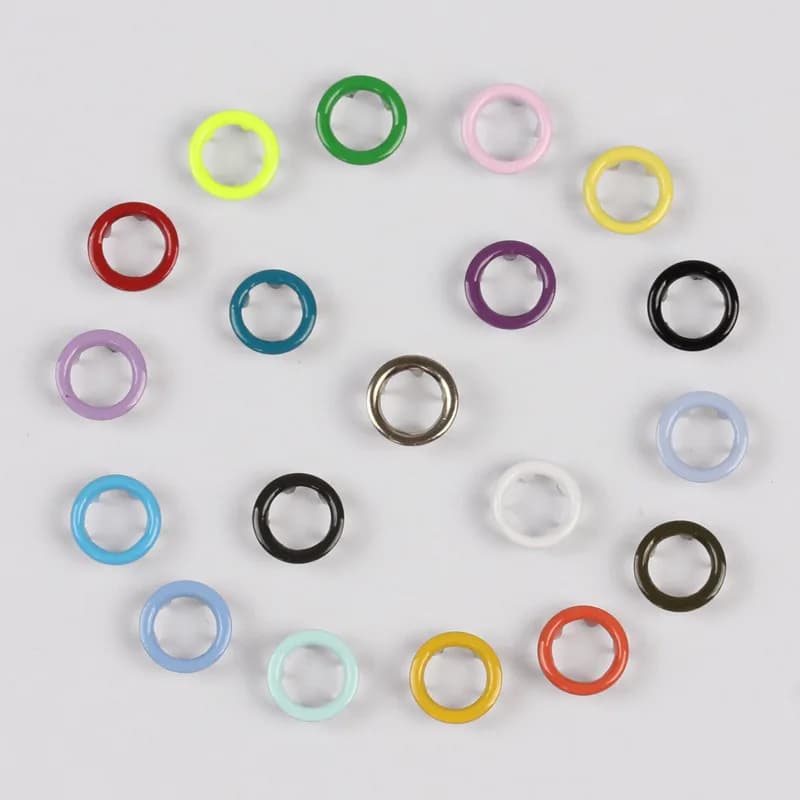Custom Fashion 9.5mm DTM Ring Four Parts Brass Metal Press Prong Snap Button, front view