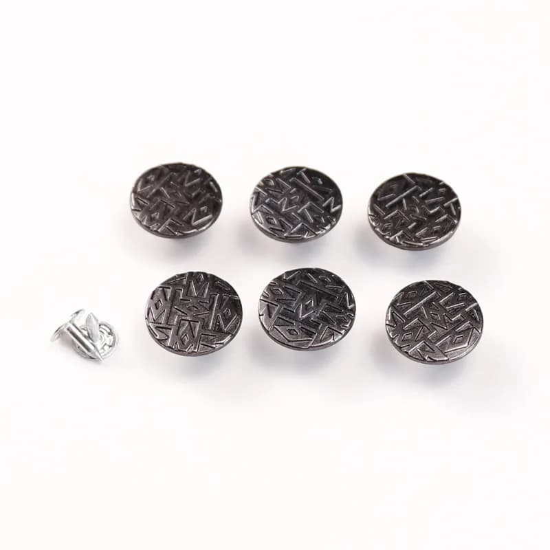 17mm Brass Jeans Buttons Custom Logo Exquisite Shank Plating Technique Factory, front view