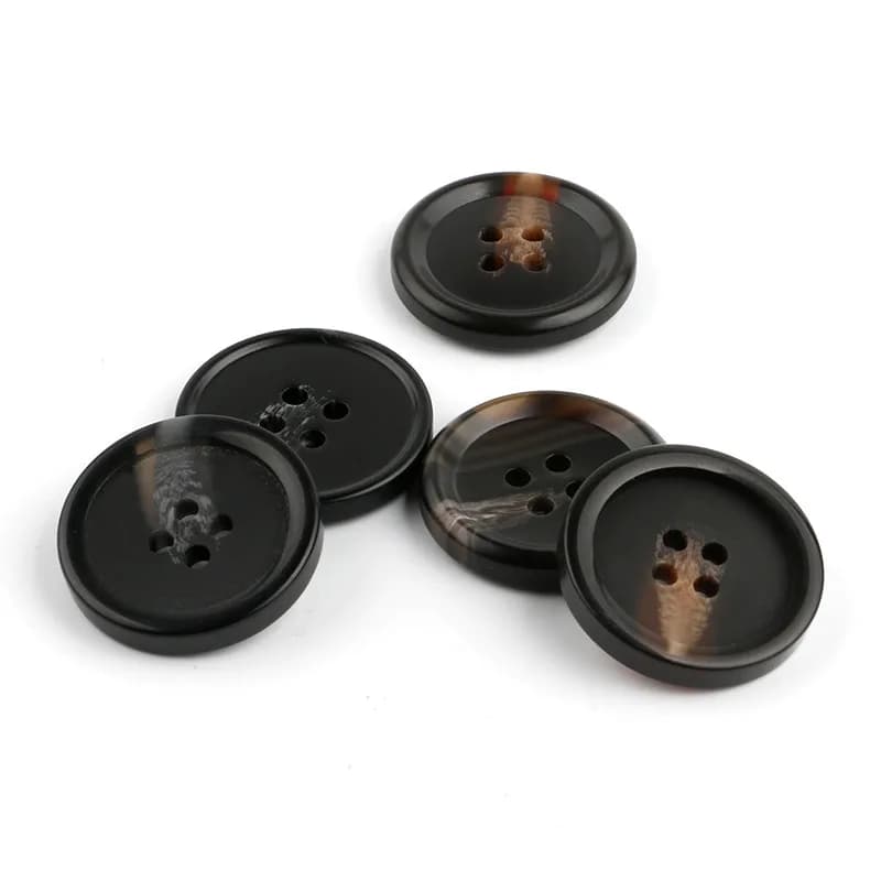 4-eyes Resin Buttons Matte Round Shape Plastic Button for Craft Sewing, front view