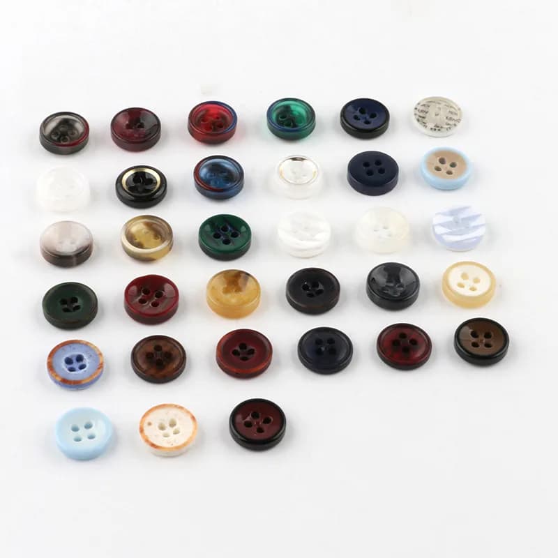 Shirt Sewing Custom Button 4 Holes Plastic Resin Button, front view