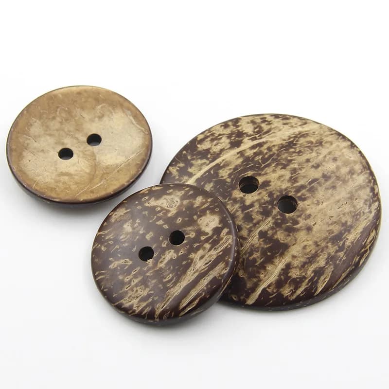 14-80L 2 Holes Natural Beautiful Individual Coconut Buttons for Sweater, front view
