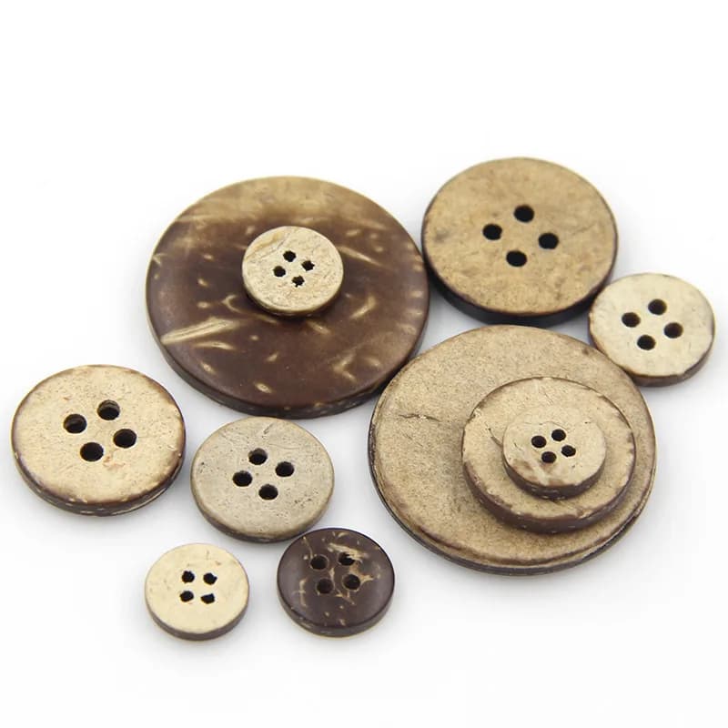 New Large Buttons Sale 14L-44L 4 Holes Natural Round Coconut Shell Button for, front view