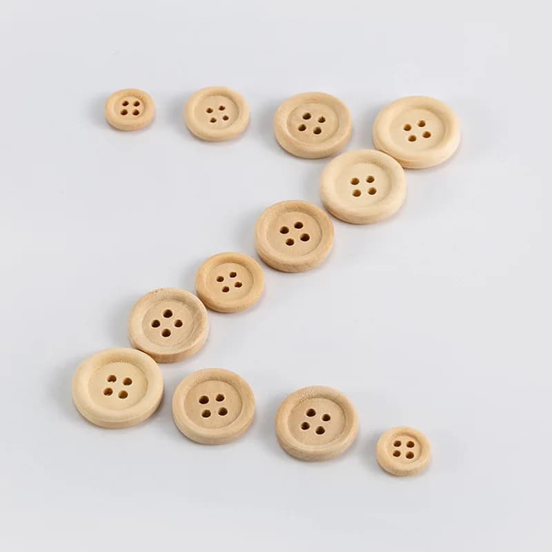 Custom Made Logo Sewing Wooden Buttons Wood Head and Brass Screws Car Shape, front view