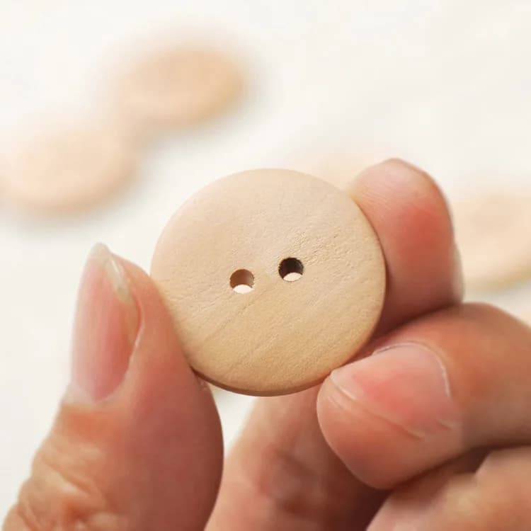 2 Holes Custom Engraved Shirt Fashion Wooden Button for Clothes Button Solid, front view