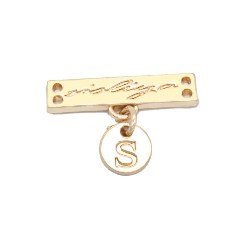 Environmental Custom Swimwear Engraved Logo Tag Label Sewing Metal Labels for Garment Clothing - view 1