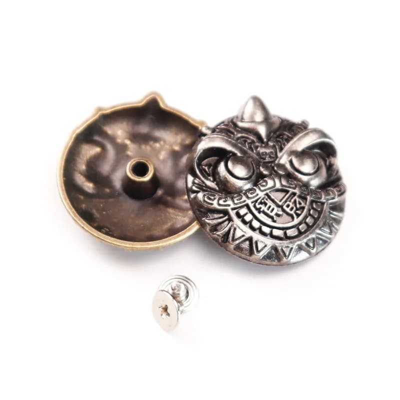 Screw Back Alloy Coin Button Metal Conchos for Wallet Leather, front view