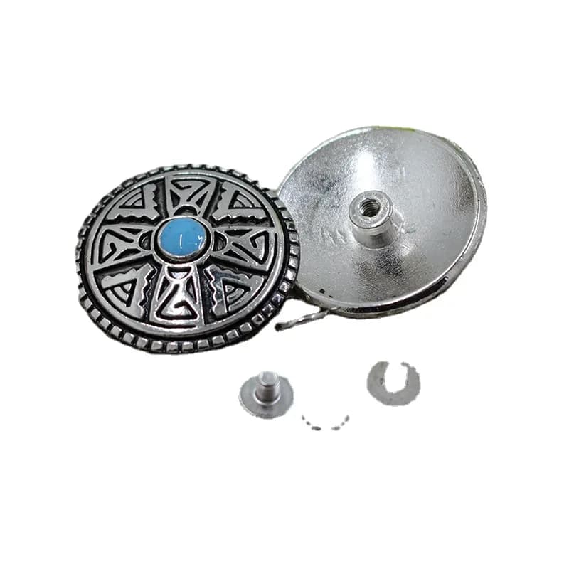 Metal Conchos Manufacture Conchos With Screw for Belt Bag and Garment, front view