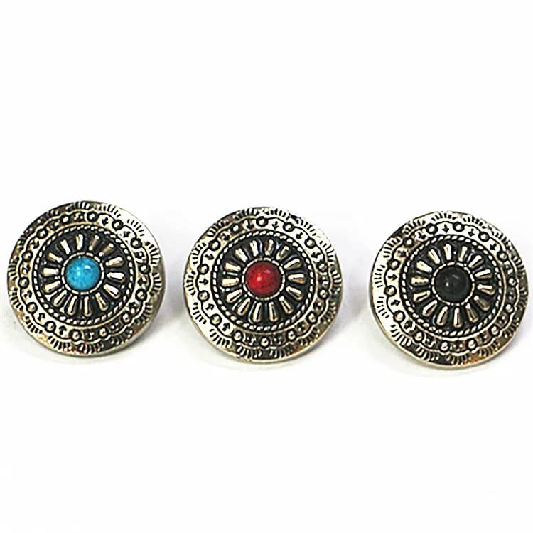 Cheap Price 23mm Custom Chrysanthemum Conchos Metal Belt Buckle Conchos Button, front view