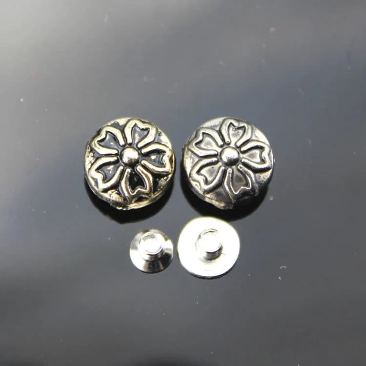 10mm Round Button Screwback Screw Stud Spot Rivet for Leather Craft Bag Belt, front view