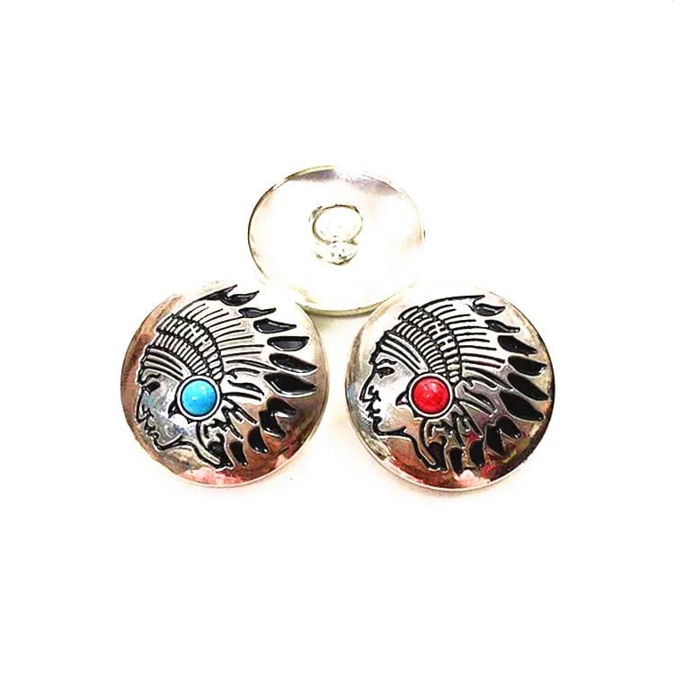 Factory Custom 30mm Conchos Buttons DIY Western Indian Design Alloy Material, front view