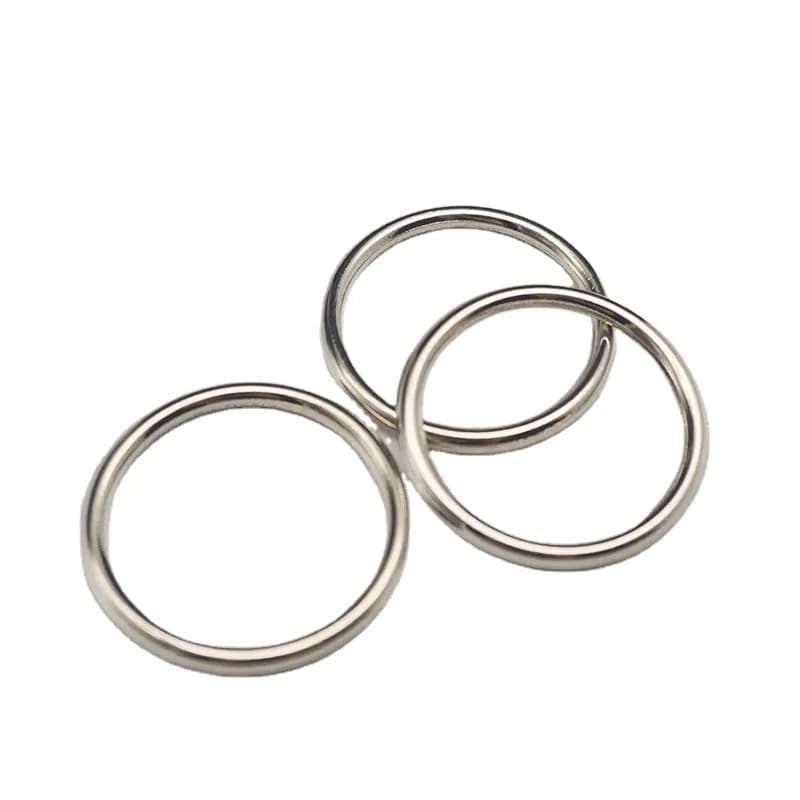 Stainless Steel Belt Buckle Metal Handle O Ring Buckles for Fitness Bag, front view