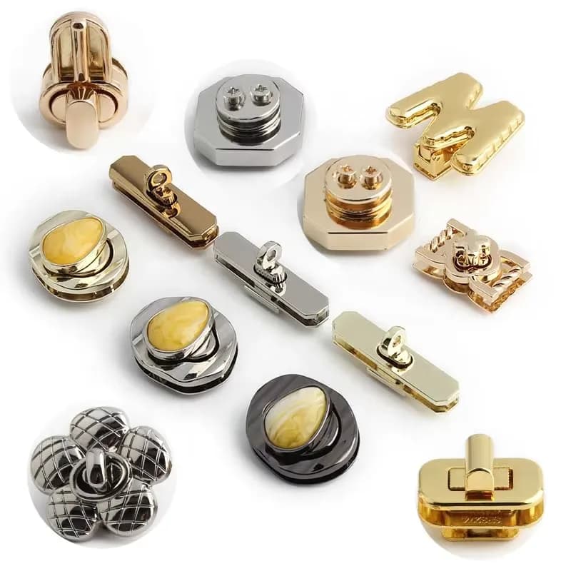 Factory Custom Hardware Bag Lock Accessories Parts Purses Locks Twist Clasp Lock, front view