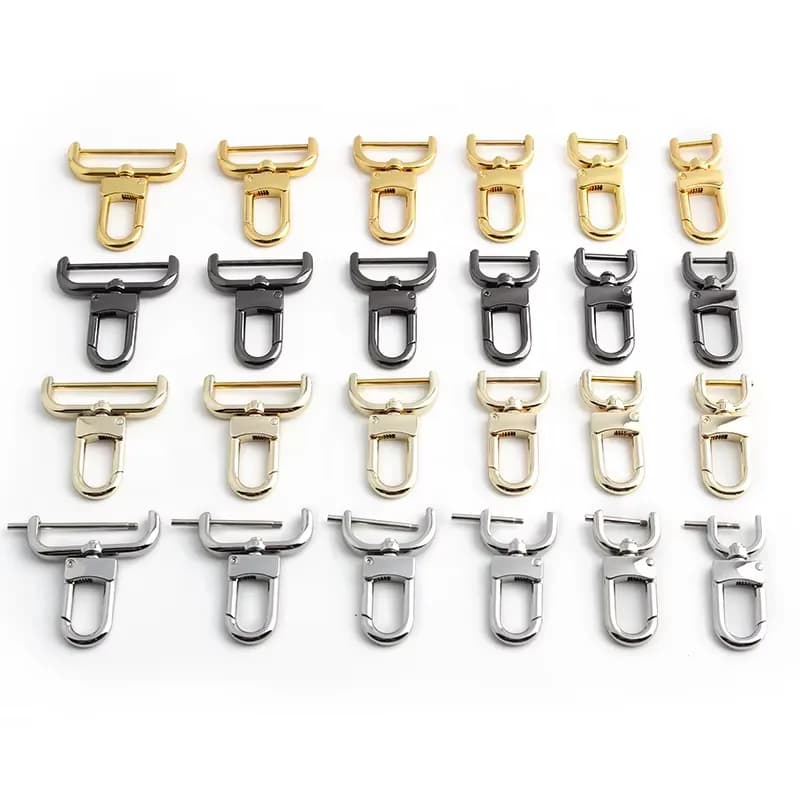 Metal Detachable Buckle Snap Hook Hardware Swivel Snap Hook for Leather Strap, front view
