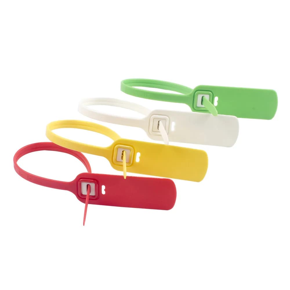 Disposable Plastic Security Seal Tag Strip for Clothing Shoes Bags Hospitals, front view
